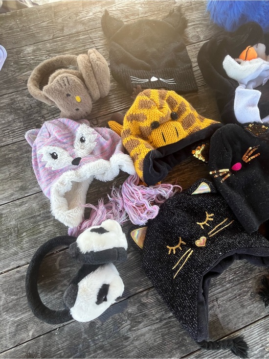Assorted Plush Animal & Fuzzy Winter Hats - Black, Yellow, Blue, Pink, Brown main image 9